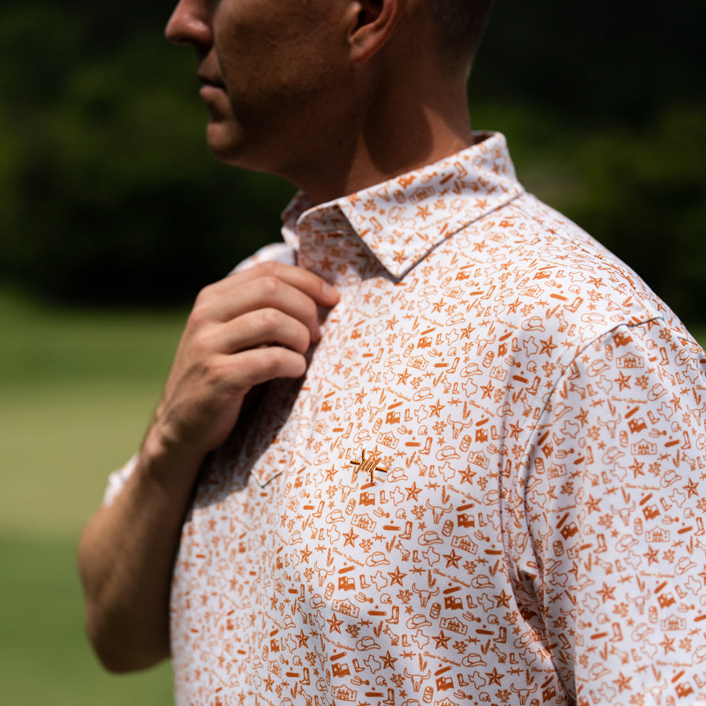 orange polo dress shirt Orange polo shirt - short sleeved