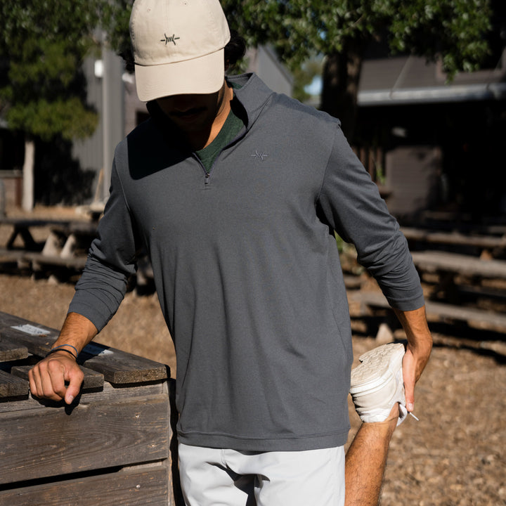 Performance Hybrid Quarter Zip - Gunpowder Gray