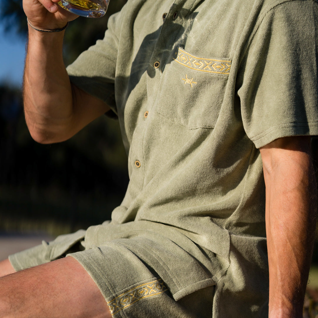Terlingua Terry Cloth Shirt - Agave Green – Texas Standard