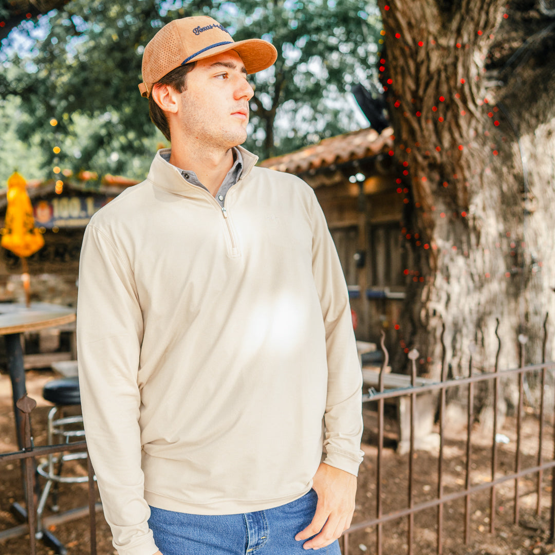 Performance Hybrid Quarter Zip - Sandstone – Texas Standard