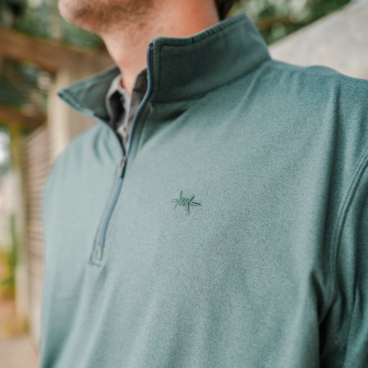 Performance Hybrid Quarter Zip - Hunter Green