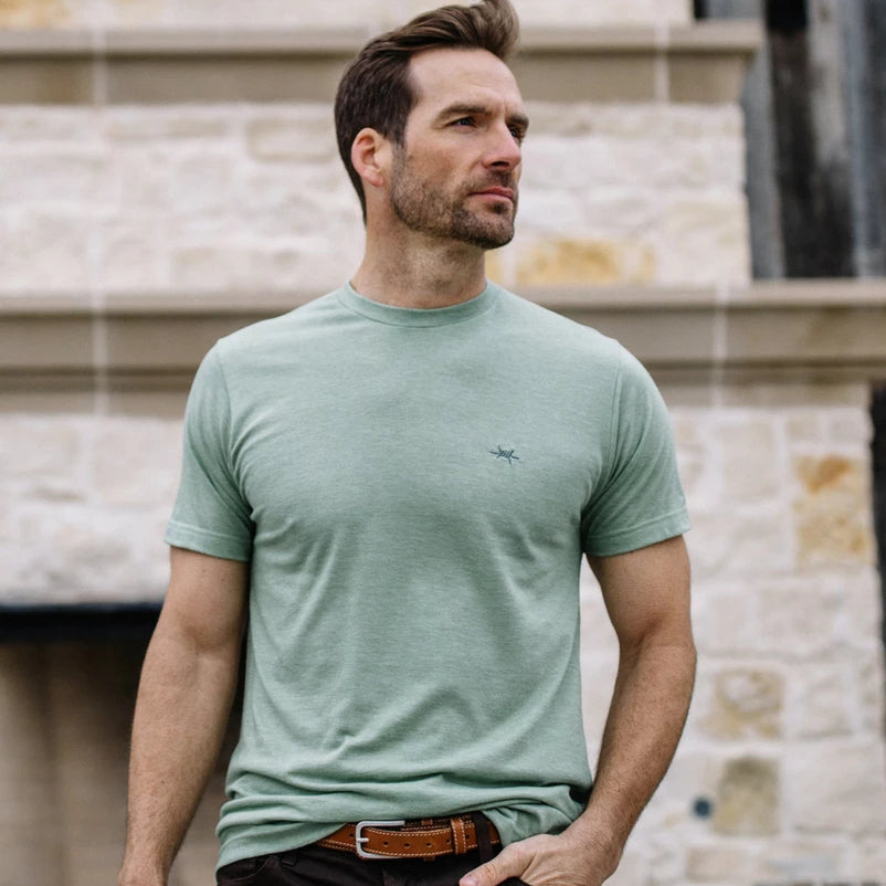 Performance Hybrid Tee - Heather Green - Texas Standard