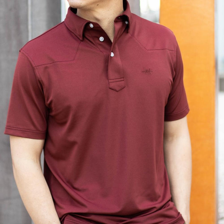 Modern Western Polo - Maroon