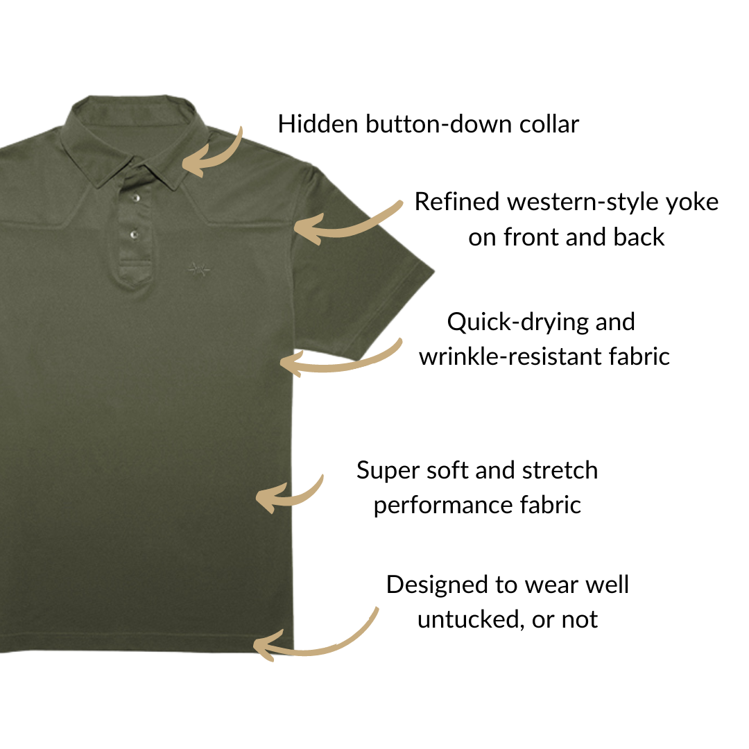 Modern Western Polo - Agave Green