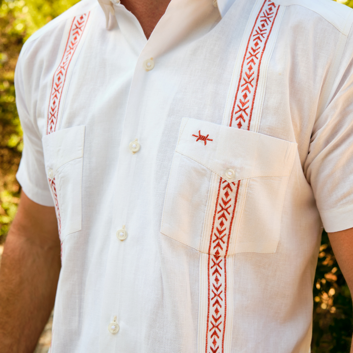 Tejas Guayabera - Burnt Orange