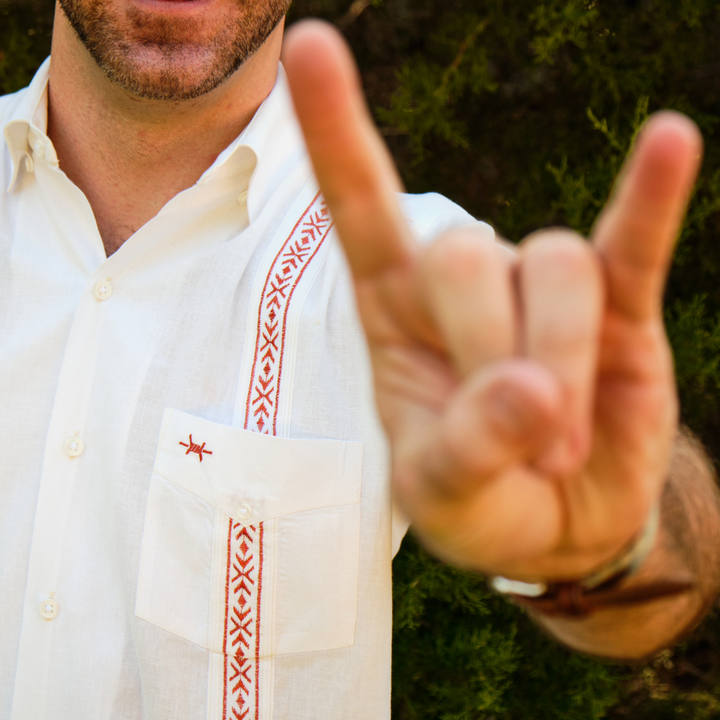 Tejas Guayabera - Burnt Orange