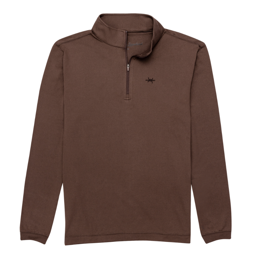 Performance Hybrid Quarter Zip - Pecan Brown