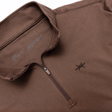 Performance Hybrid Quarter Zip - Pecan Brown