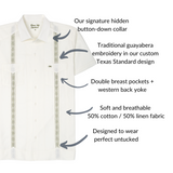 Tejas Guayabera - Flores
