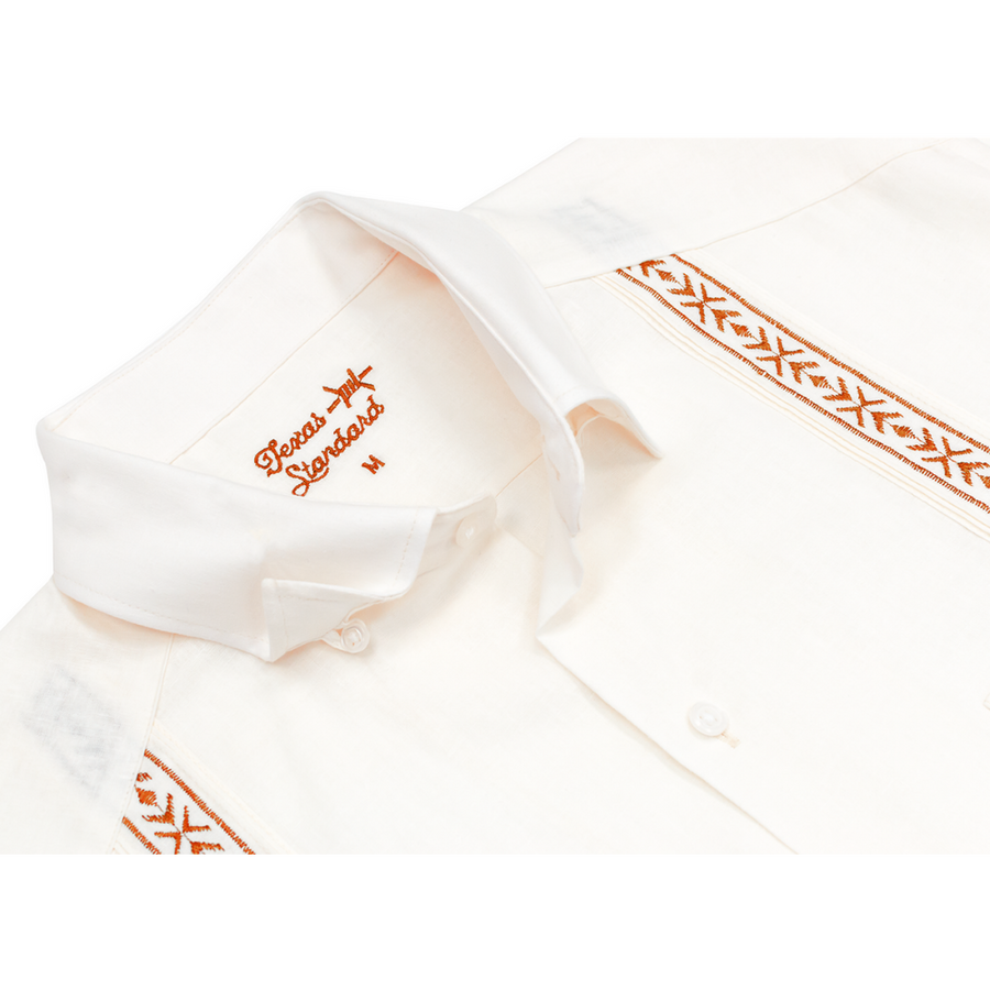 Tejas Guayabera Dress - Burnt Orange
