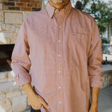 Gameday Sport Shirt - Burnt Orange Microcheck - Texas Standard