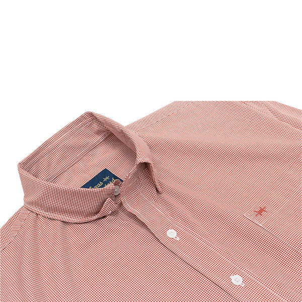 Gameday Sport Shirt - Burnt Orange Microcheck