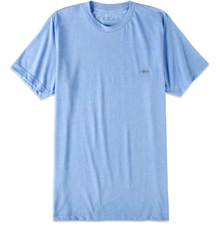 Performance Hybrid Tee - Heather Light Blue - Texas Standard