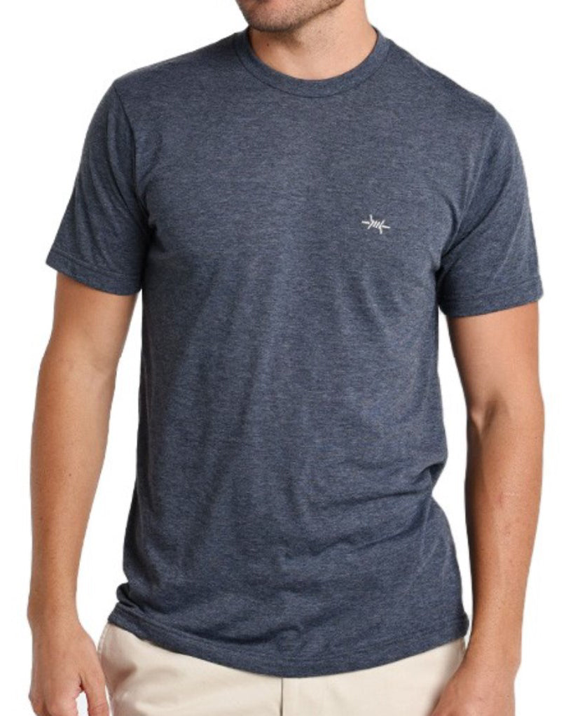 Performance Hybrid Tee - Heather Navy - Texas Standard