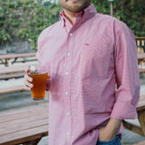 Gameday Sport Shirt - Red Microcheck - Texas Standard