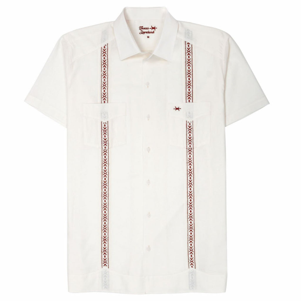 Tejas Guayabera - Maroon – Texas Standard