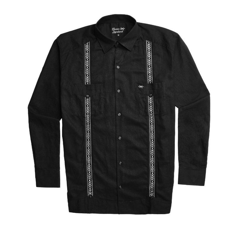Long-Sleeve Guayabera - Diablo Plata