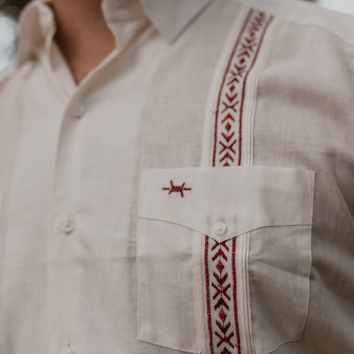 Tejas Guayabera - Maroon